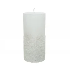 Candela decorata con glitter 15 cm.