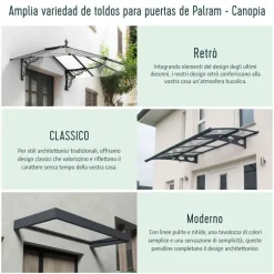 Canopia Bordeaux Pensilina Da Esterno 892X140 cm Doppio Strato