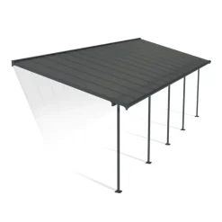 Canopia Capri Pergola Addossata in Alluminio 3X8.6 m Grigio