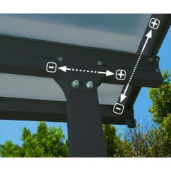 Canopia Feria Pergola Addossata in Alluminio 3X10.4 m Grigio