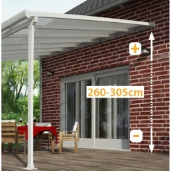 Canopia Feria Pergola Addossata in Alluminio 3X7.3 m Grigio