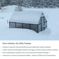 Canopia Hybrid Serra Da Giardino in Policarbonato 426X185X208 cm Argento
