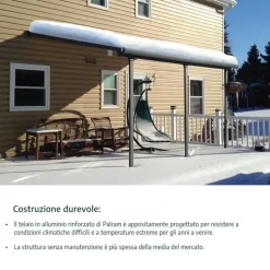 Canopia Olympia Pergola Addossata in Alluminio 3X8.6 m Grigio