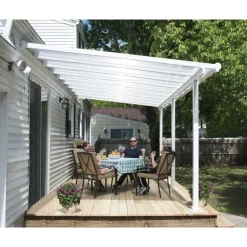 Canopia Olympia Pergola Addossata in Alluminio 3X5.5 m Bianco