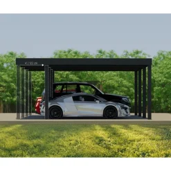 Canopia OSLO Carport in Alluminio 6X9 m Nero