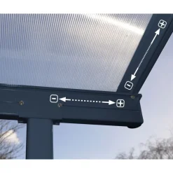 Canopia Sierra Pergola Addossata in Alluminio 3X3 m Grigio