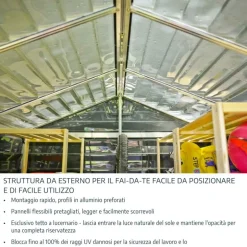 Canopia Skylight Casetta Da Giardino in Policarbonato 176X120X203 cm Grigio Scuro