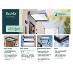 Canopia Sophia XL Pensilina Da Esterno 290X140 cm - Struttura Grigia Pannelli Opal Bianco