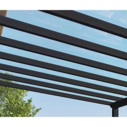 Canopia Stockholm Pergola Addossata in Alluminio di Premium 3.4X7.3 m Trasparente