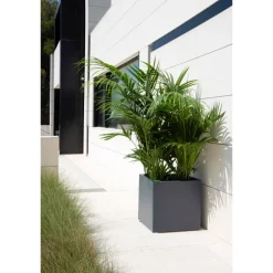 Fioriera Cubo Herstera PLANTER CUBE 70 in Metallo colore Antracite 70x70x70 cm