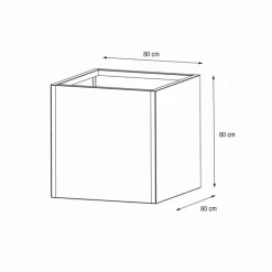 Fioriera Cubo Herstera PLANTER CUBE 80 in Metallo colore Antracite 80x80x80 cm