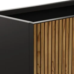 Fioriera Herstera DECO PLANTER in Metallo colore Nero e Legno 100x50x50 cm