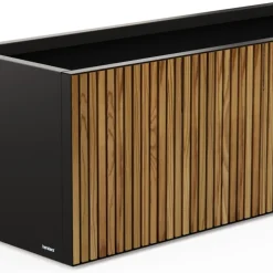 Fioriera Herstera DECO PLANTER in Metallo colore Nero e Legno 150x50x50 cm