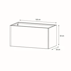 Fioriera Herstera PLANTER 50 in Metallo colore Antracite 100x50x50cm