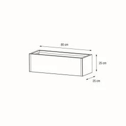 Fioriera Herstera PLANTER BALCONY in Metallo colore Antracite 80x25x25 cm