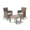 Keter Set 2 Poltrone + Tavolino Aperto SALVADOR BALCONY Cappuccino