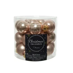 Mini Palline in vetro da appendere Beige dim 2.5 cm Box da 24