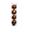 Palline di Natale da Appendere in Vetro 10 cm Rame. Set di 4