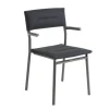 Sedia Impilabile con Braccioli ORON LaFuma LFM5273 Dark Grey