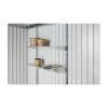 Set di Scaffali 2 Ripiani Standard per Casetta NEO e Copribidoni Alex Duo in Metallo Biohort