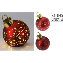 Sfera di Vetro con Led 15 Cm - Rosso