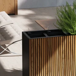 Sistema di Irrigazione Automatica per Fioriera in Metallo DECO DIVIDER 120x40x80 cm