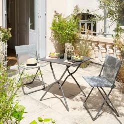 Tavolo da giardino pieghevole BALCONY 70x70 cm LaFuma LFM5357 CB Titane/Titane