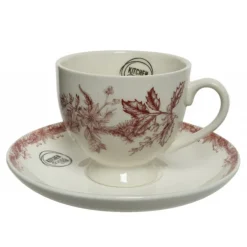 Tazza e piattino in porcellana 10,5 cm.